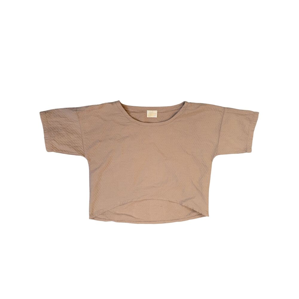 Atelier Delphine Oversized Light Pink/Tan Cotton Tee size XS Natural Fiber